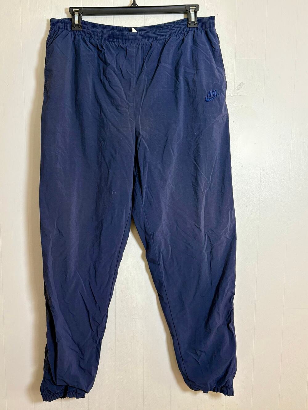 Nike Red Tag Vintage 90s Men's XL Navy Lined Windbreaker Pants